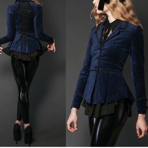 Black velvet steampunk blazer